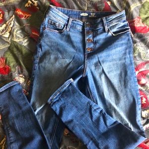 Button Fly Skinny Jeans